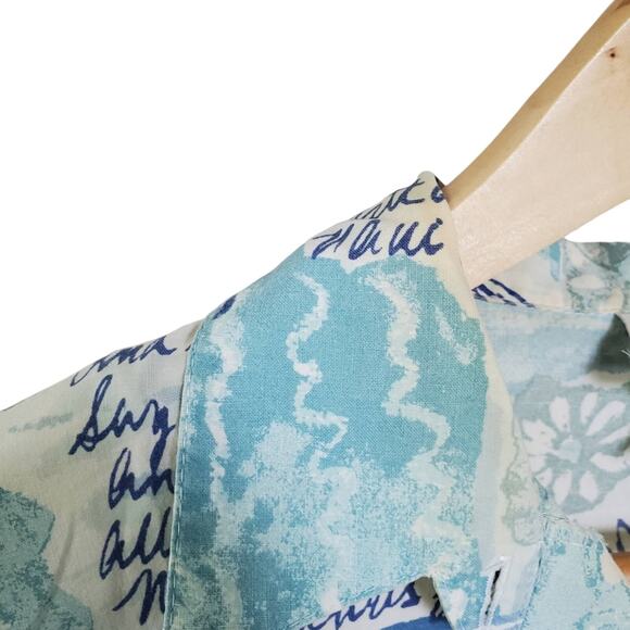 Vintage Separate Issue Beach Tropical Patterned Button Down Shirt M - Picture 2 of 10